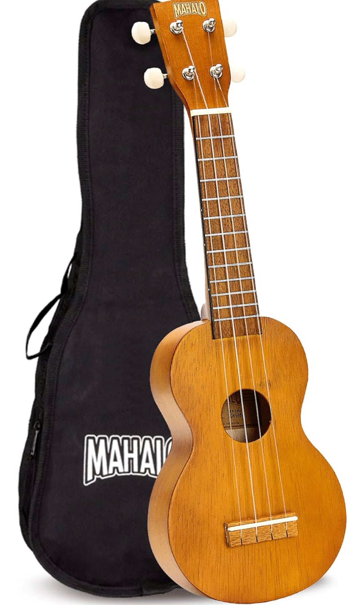 Mahalo Ukuleles MK1-TBR Kahiko Series Soprano Ukulele, Transparent Brown