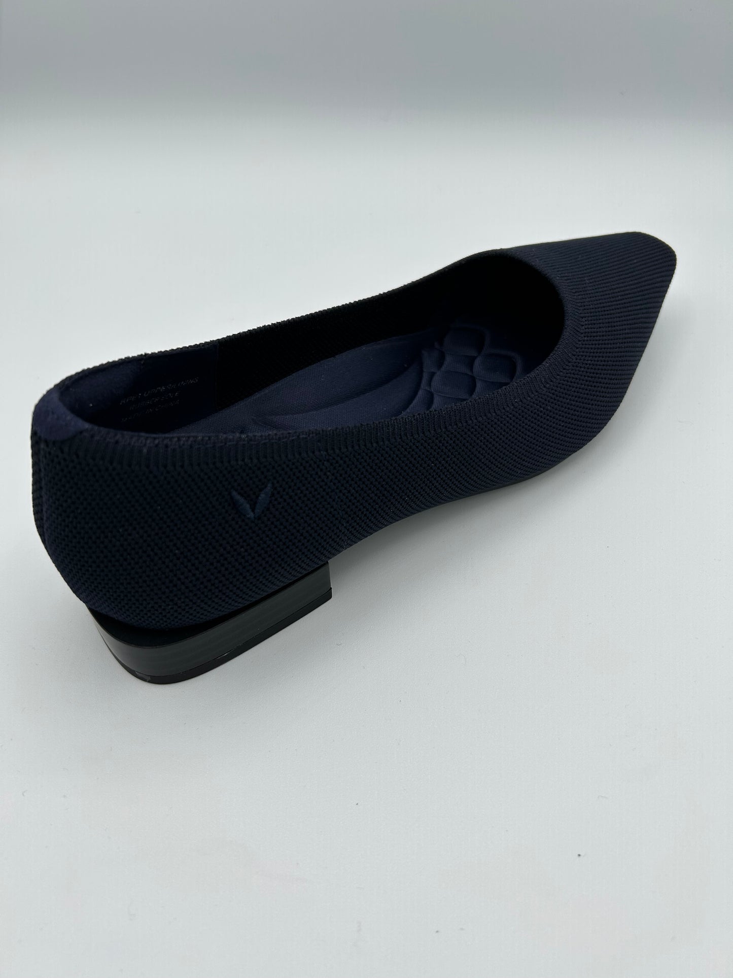 Navy Square toe flat by Vavaia