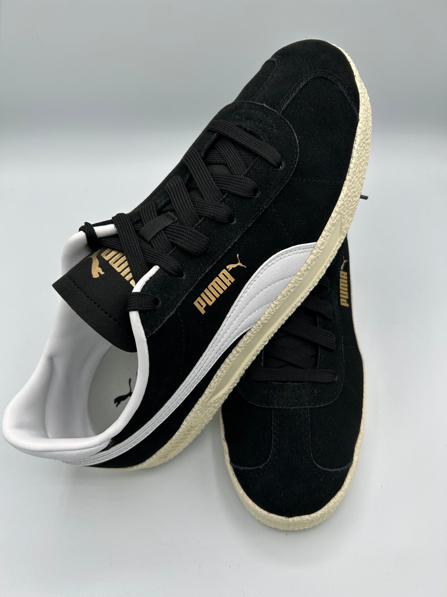 Puma Iconic suede look black white and gold