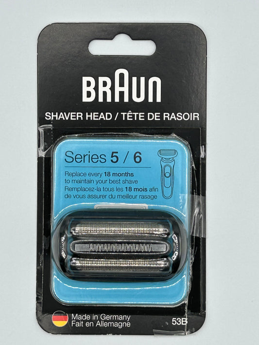 Braun Series 5 53B Electric Shaver Head, Black - Designed for Series 5 and Series 6 shavers